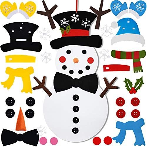 Amazon.com: Fayoo DIY Felt Christmas Snowman Games Set with 37 pcs Detachable Ornaments, Xmas Gif... | Amazon (US)