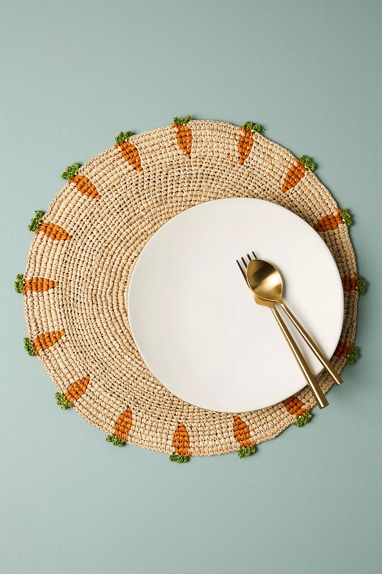 Handwoven Carrot Round Placemat | Anthropologie (US)