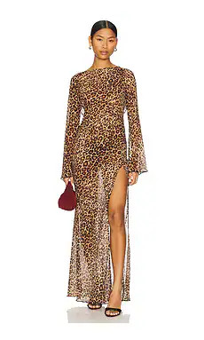 Camila Coelho Janiero Midi Dress in Leopard Multi from Revolve.com | Revolve Clothing (Global)