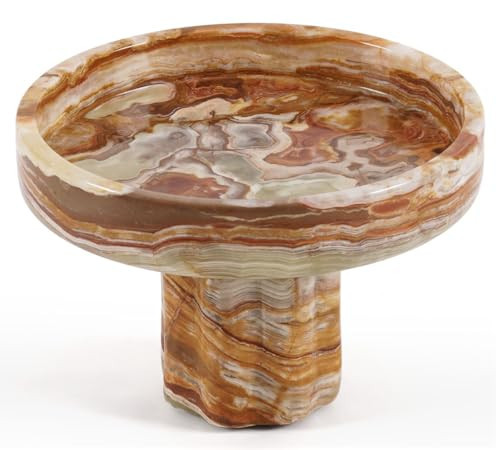 Green Marble Tray with Legs 6" Dia x 4" H, Decorative Stone Serving Tray for Coffee Table Vanity Organizer Bathroom Tray Kitchen Counter Decor & Luxury Home Décor | Amazon (US)