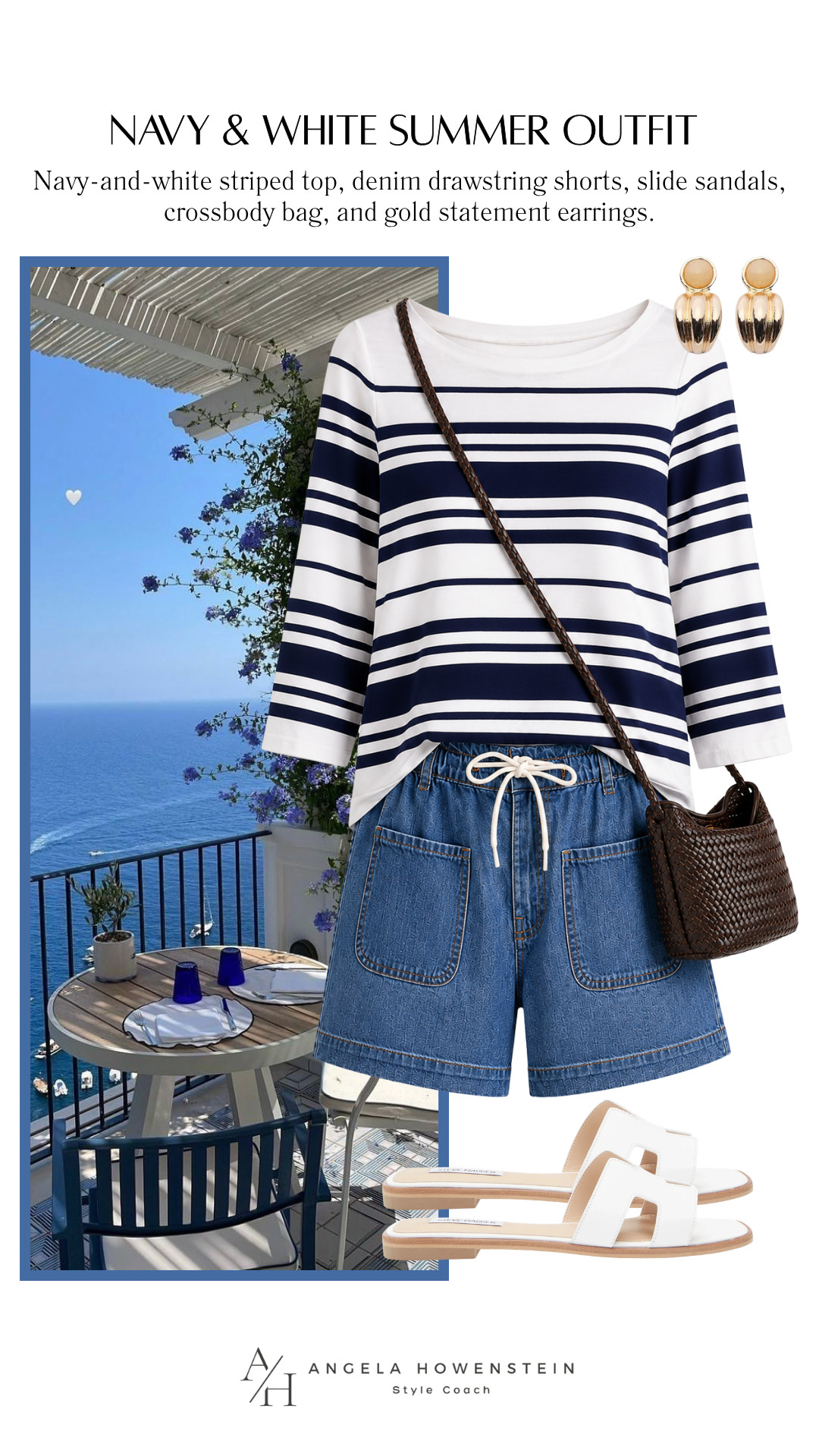 Navy-and-white stripes, denim shorts, and white sandals—this is my idea of an easy summer outfit. Perfect for a beach vacation, lunch by the water, or a warm-weather weekend.

👩‍💻 LTK PRO TIPS
❤️ Heart = Support my posts ;-)
🔖 Save = Get sale & restock alerts for the things you love!
📋 Lists = Keep favorites organized (List ideas: Christmas, Birthdays, and Vacations!)
📲 Share = Send lists and products to a friend (or your daughters like me).
💬 Comment = Ask me anything, and I'll answer. ;-) 

 #LTKootd #LTKSeasonal #LTKOver40