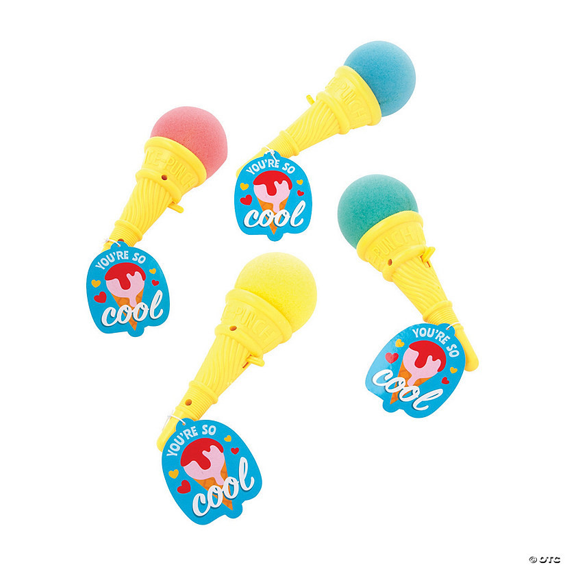 5" Ice Cream Cone Shooter Valentine Exchanges with Card for 12 | Oriental Trading Company