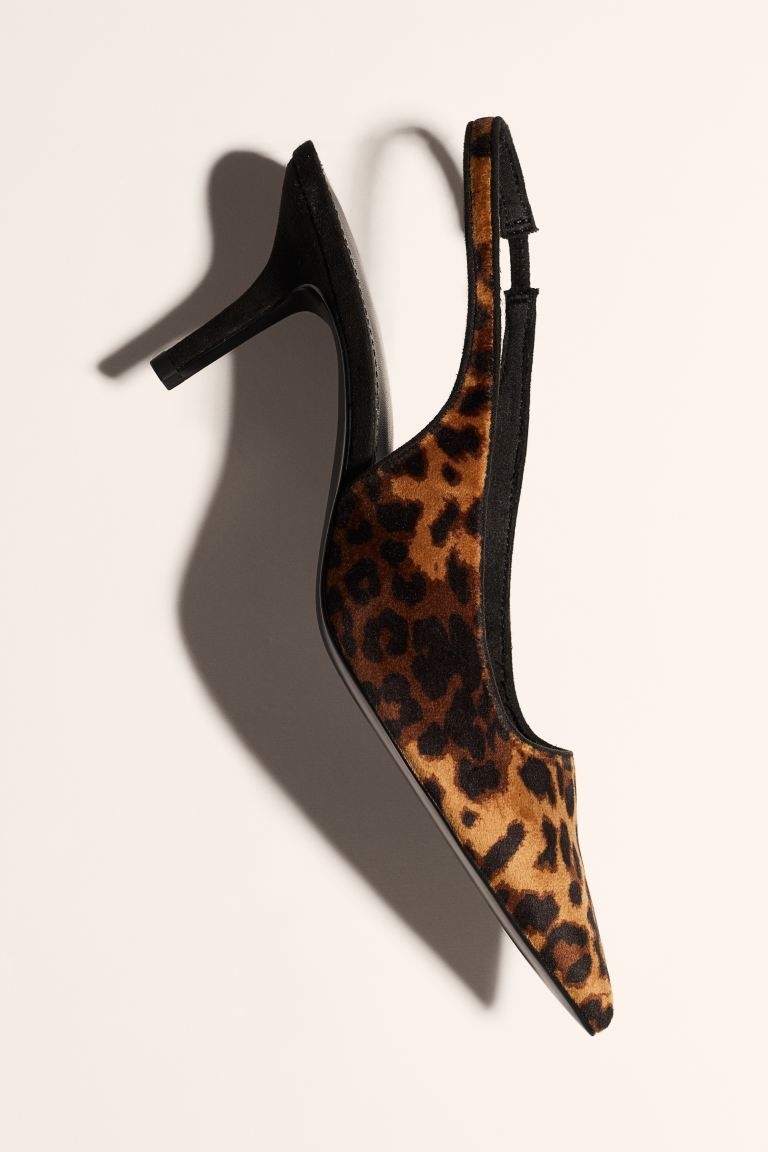 Slingback Pumps - High heel - Beige/leopard print - Ladies | H&M US | H&M (US + CA)