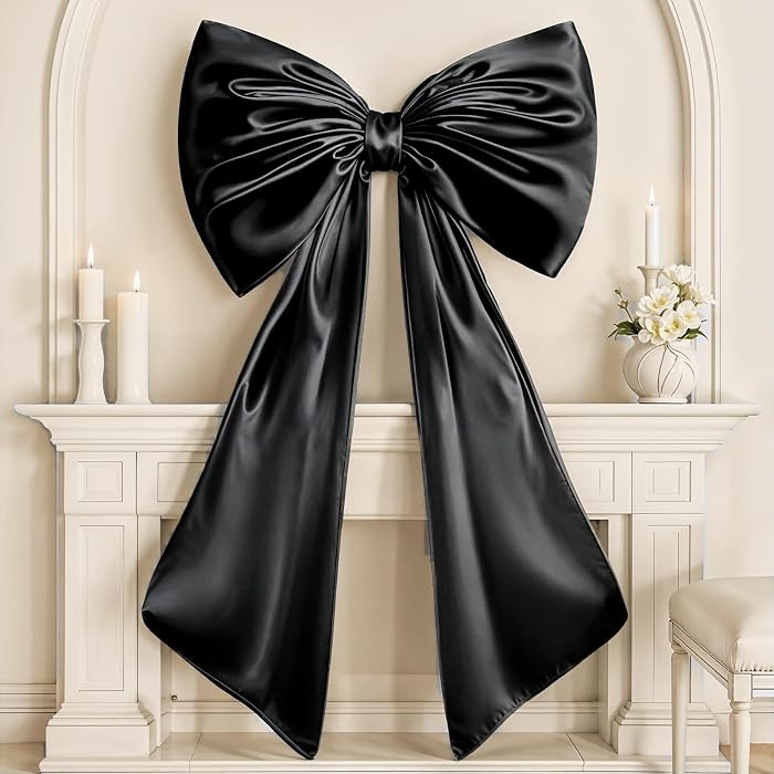 Black Bow Decor, 40 x 24 Inches Large Big Black Bow Party Decorations for Backdrop Birthday Weddi... | Amazon (US)