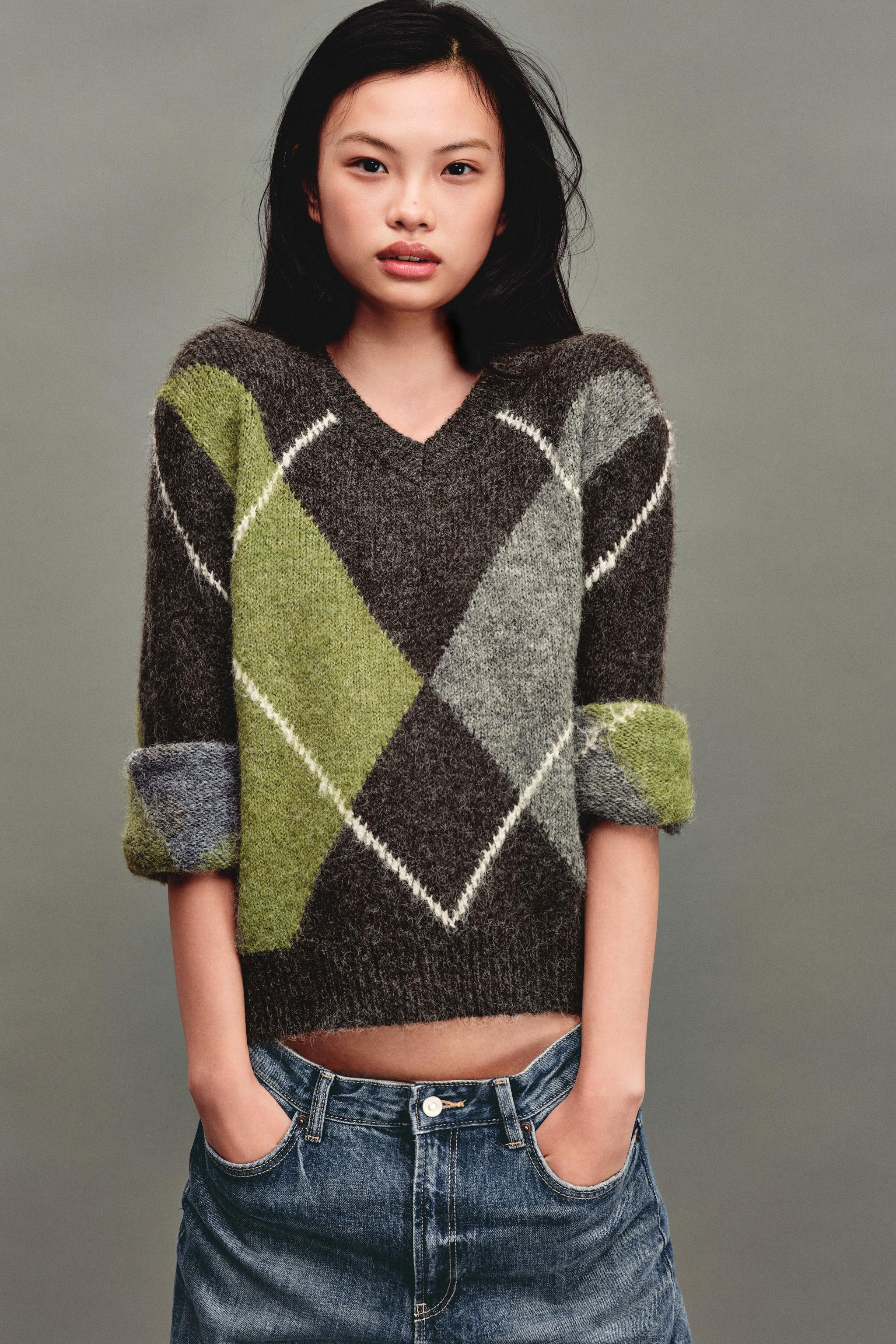 DIAMOND KNIT JUMPER | Zara AU