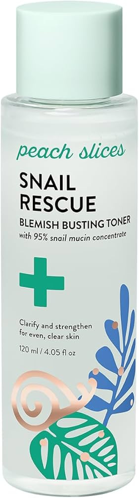 Peach Slices - Snail Rescue Blemish Busting Toner (4.05 oz) - 95% Snail Mucin Concentrate - Clari... | Amazon (US)