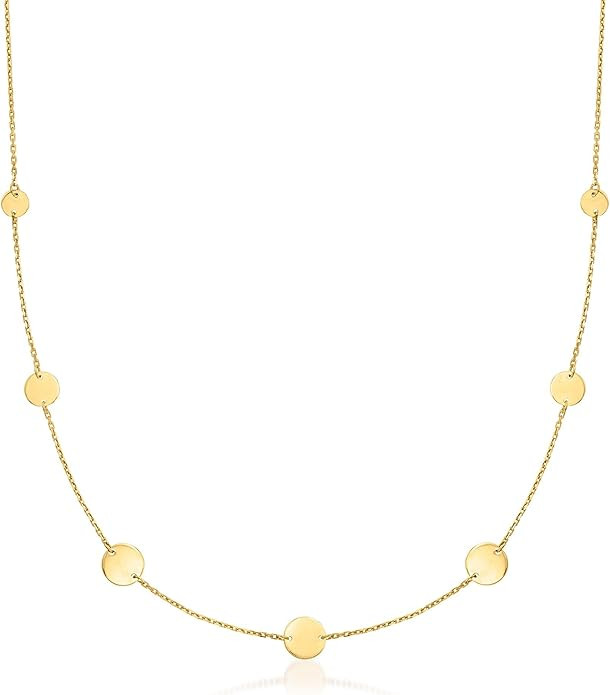 Pure Collection by Ross-Simons Italian 14kt Yellow Gold Multi-Size Disc Station Necklace | Amazon (US)