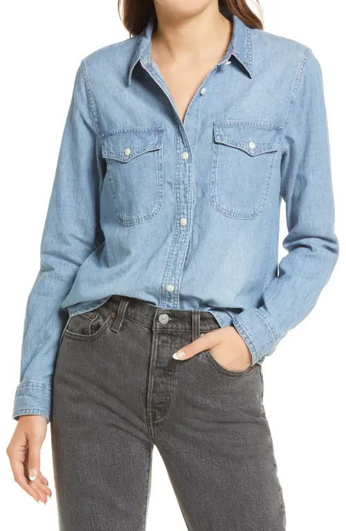 Madewell Denim Button-Up Shirt in Bluffton Wash at Nordstrom, Size Xx-Small | Nordstrom