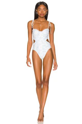 Tularosa Luna One Piece in Blue Toile from Revolve.com | Revolve Clothing (Global)