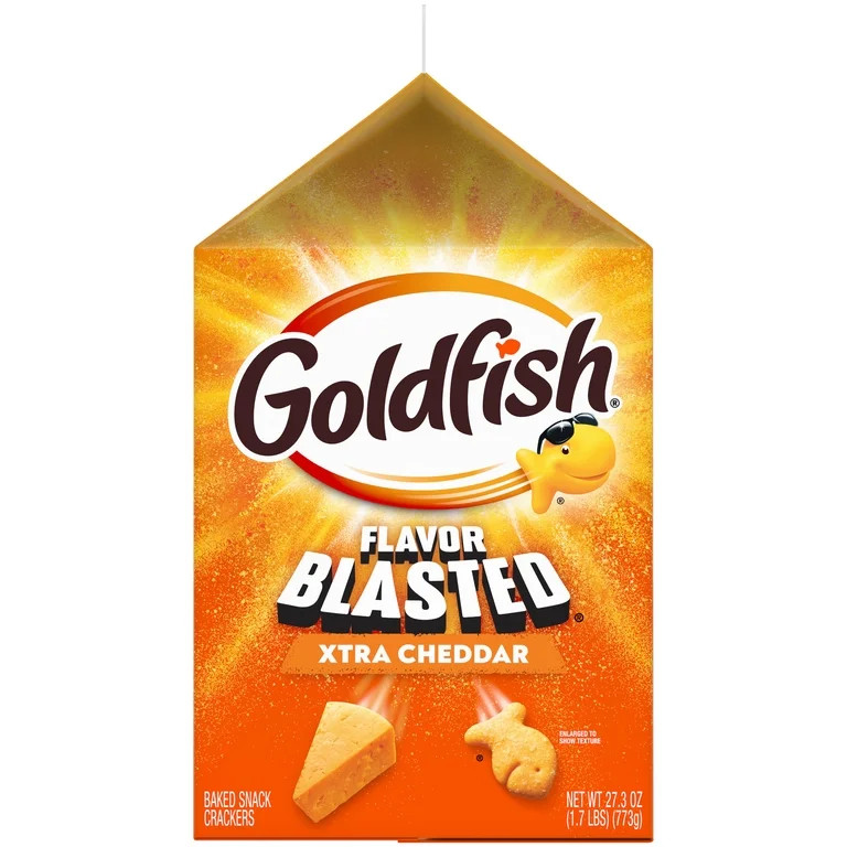 Goldfish Flavor Blasted Xtra Cheddar Cheese Crackers, 27.3 oz Carton - Walmart.com | Walmart (US)