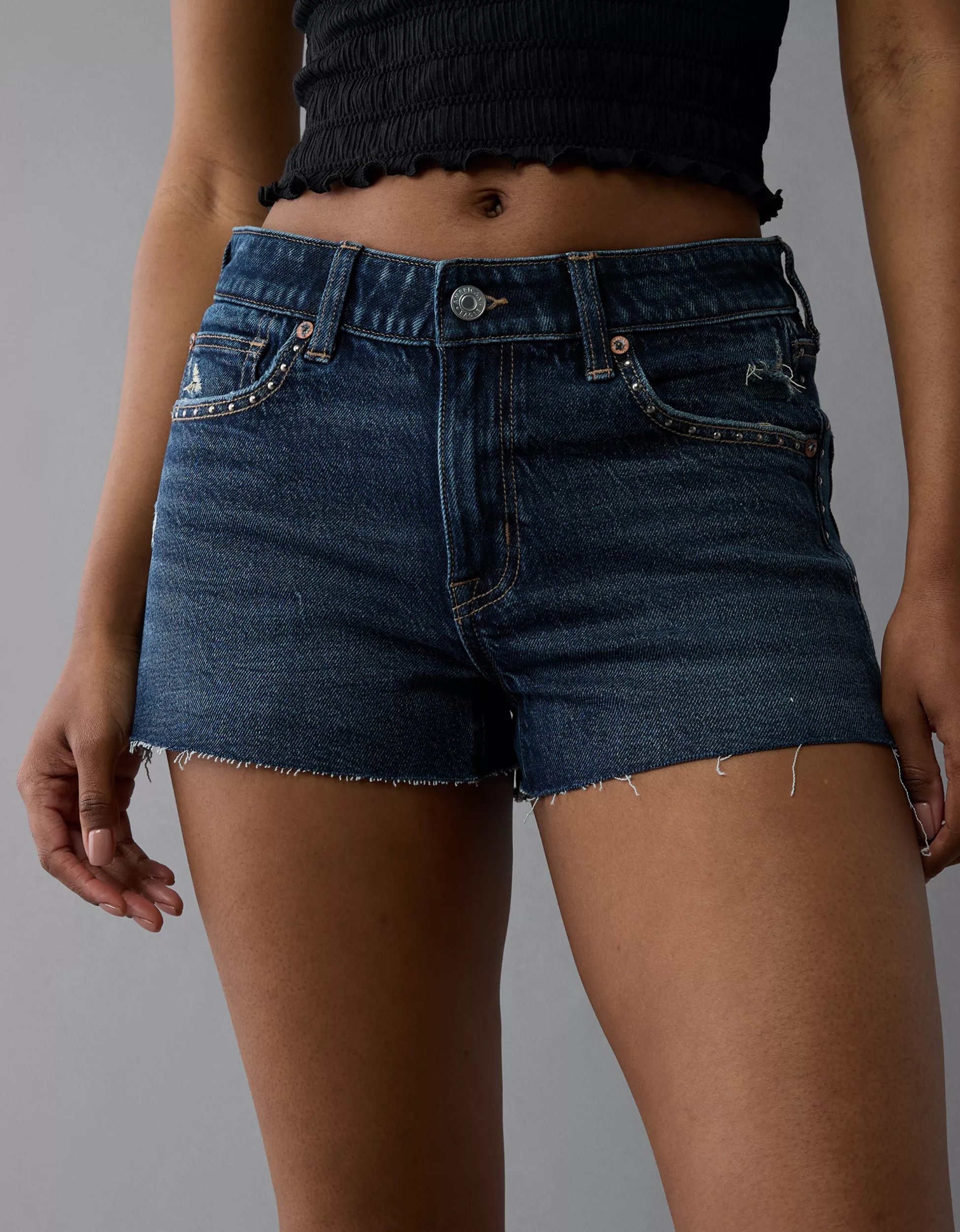 AE Stretch Denim Perfect Shortie | American Eagle Outfitters (US & CA)