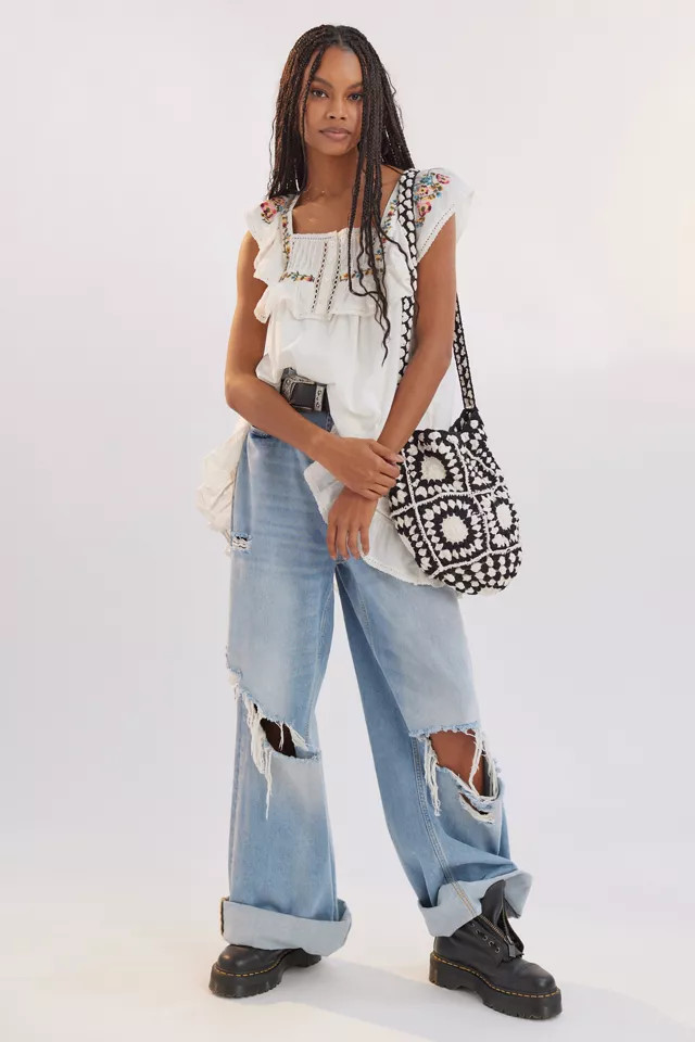 Kimchi Blue Embroidered Mini Dress | Urban Outfitters (US and RoW)