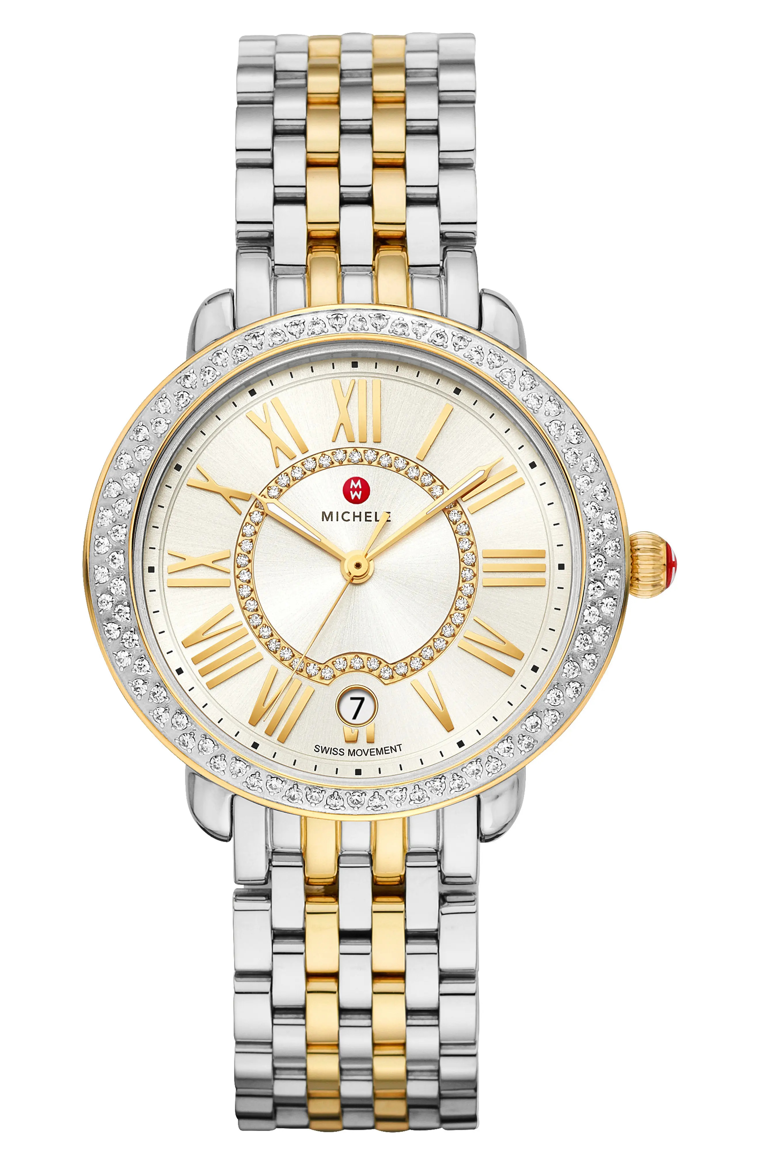 Women's Michele Serein Diamond Watch Head & Bracelet, 36mm X 34mm | Nordstrom