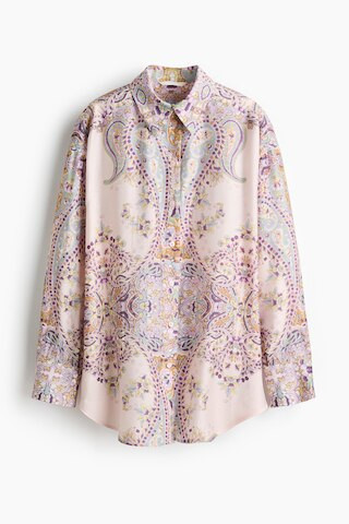H & M - Oversized Shirt - Light Pink/Paisley | H&M (US + CA)