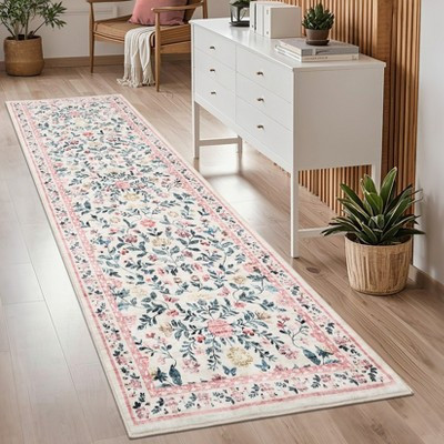 Washable Runner Rug for Hallway 2x6 Floral Print Kitchen Runner with Non-Slip Backing, Non-Shedding Low Pile Accent Rug, Foldable Farmhouse Rug | Target