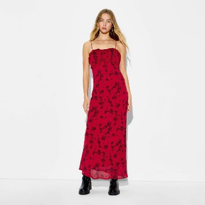Women's Maxi Empire Waist Dress - Wild Fable™ Red Floral S | Target