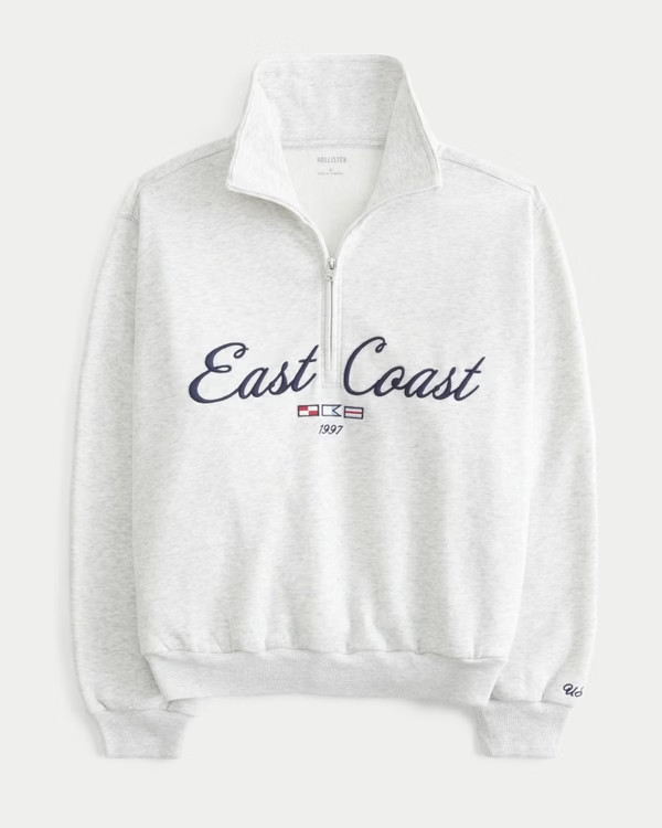 Easy East Coast Graphic Half-Zip Sweatshirt | Hollister (US)