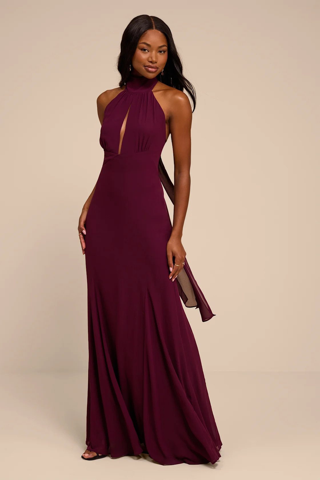 Miselle Plum Mock Neck Maxi Dress | Lulus
