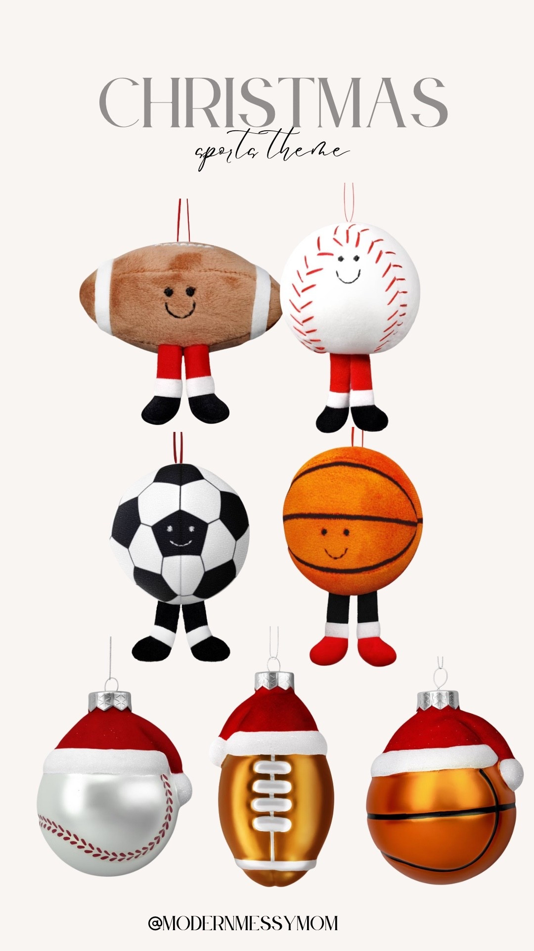 Sports ornaments at Target! 
So cute for your athlete 
Christmas idea 
Teen gift boy gift
Baseball
Soccer
Football
Basketball 

#LTKSeasonal #LTKGiftGuide #LTKHoliday