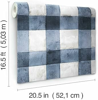 RoomMates RMK11432WP Blue Buffalo Plaid Peel and Stick Wallpaper | Amazon (US)
