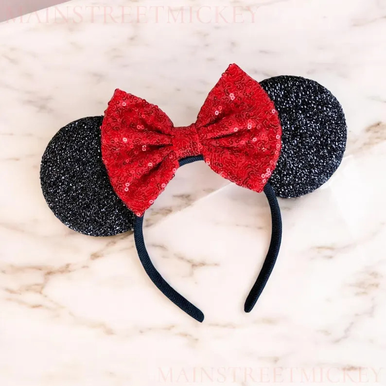 Minnie Mouse Ears, Disney Ears for Adults and Kids, White Minnie Mouse Ears, Red Minnie Ears, Dis... | Etsy (US)