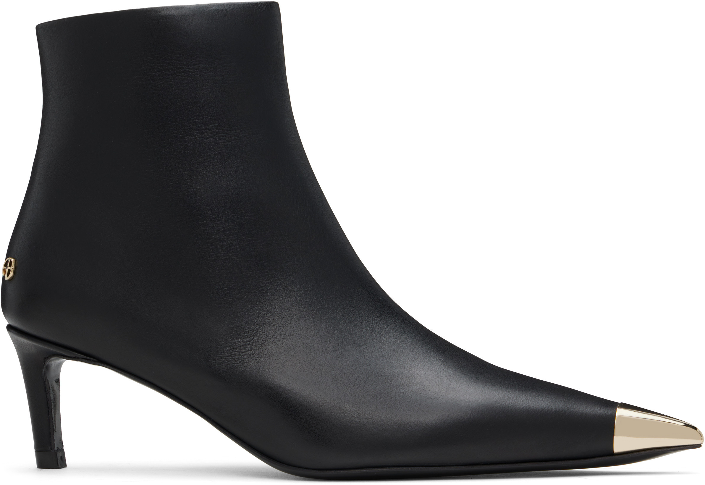 ANINE BING Black Nina Metal Toe Cap Boots | SSENSE