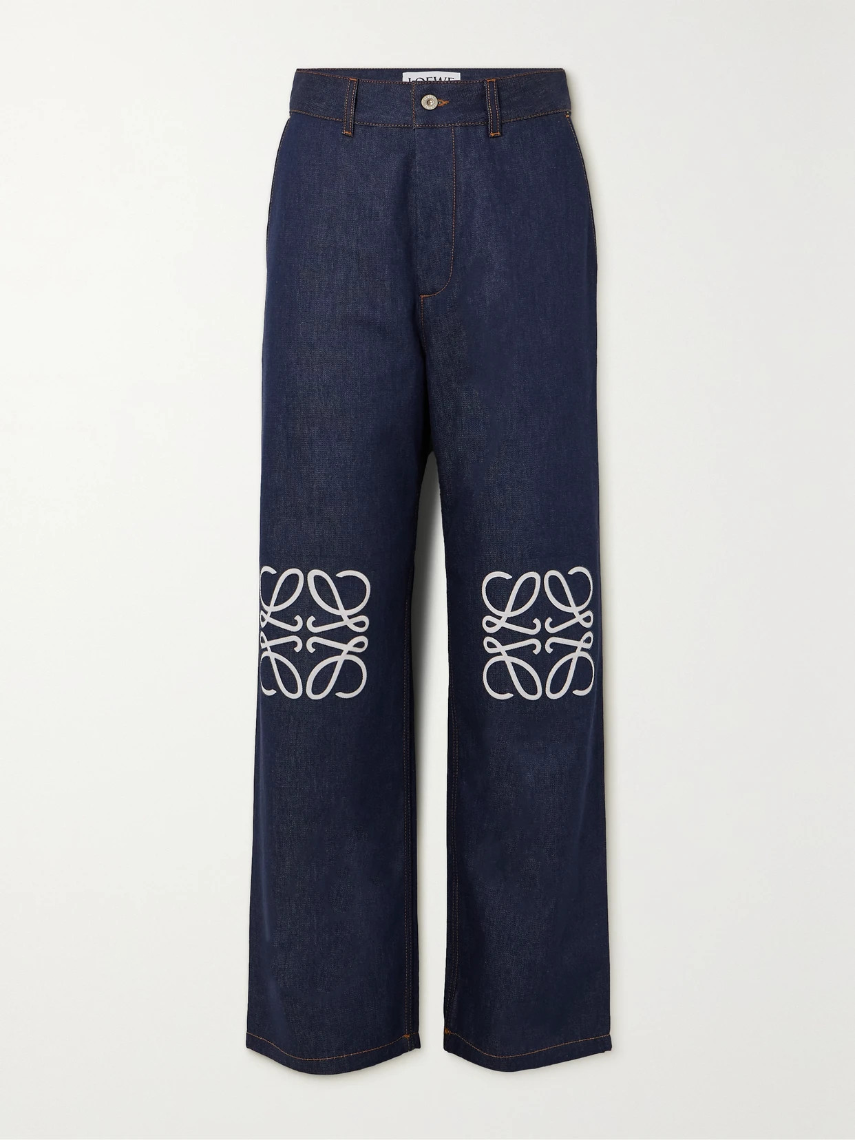 Loewe - Anagram Cutout High-rise Straight-leg Jeans - Blue | NET-A-PORTER (US)