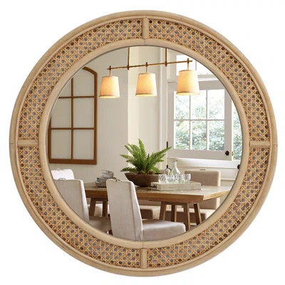 Aref Rattan Round Mirror 24 Inch | Wayfair Professional