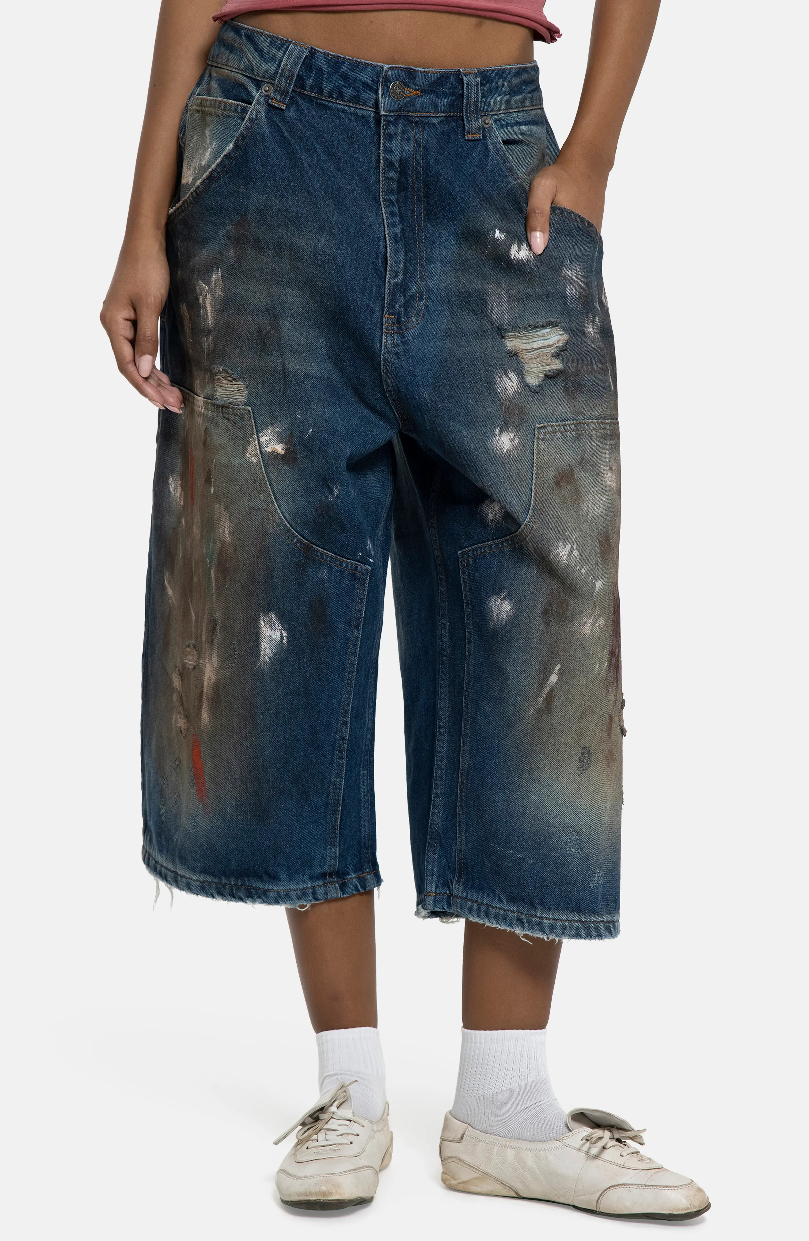 JADED LONDON Painted Colossus Crop Wide Leg Jeans (Women) | Nordstrom | Nordstrom