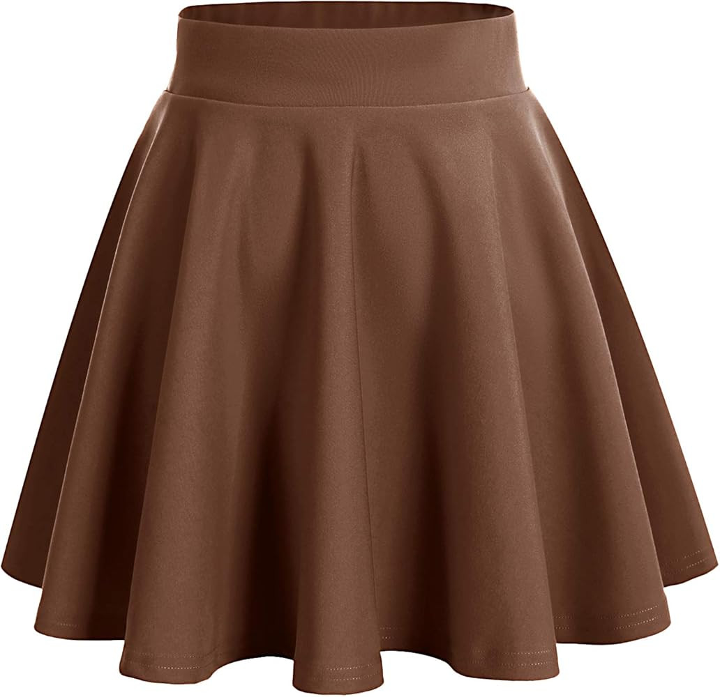 DRESSTELLS Skirt for Women Mini Skater Skirts Versatile A-line Basic Stretchy Flared Casual Pleat... | Amazon (US)