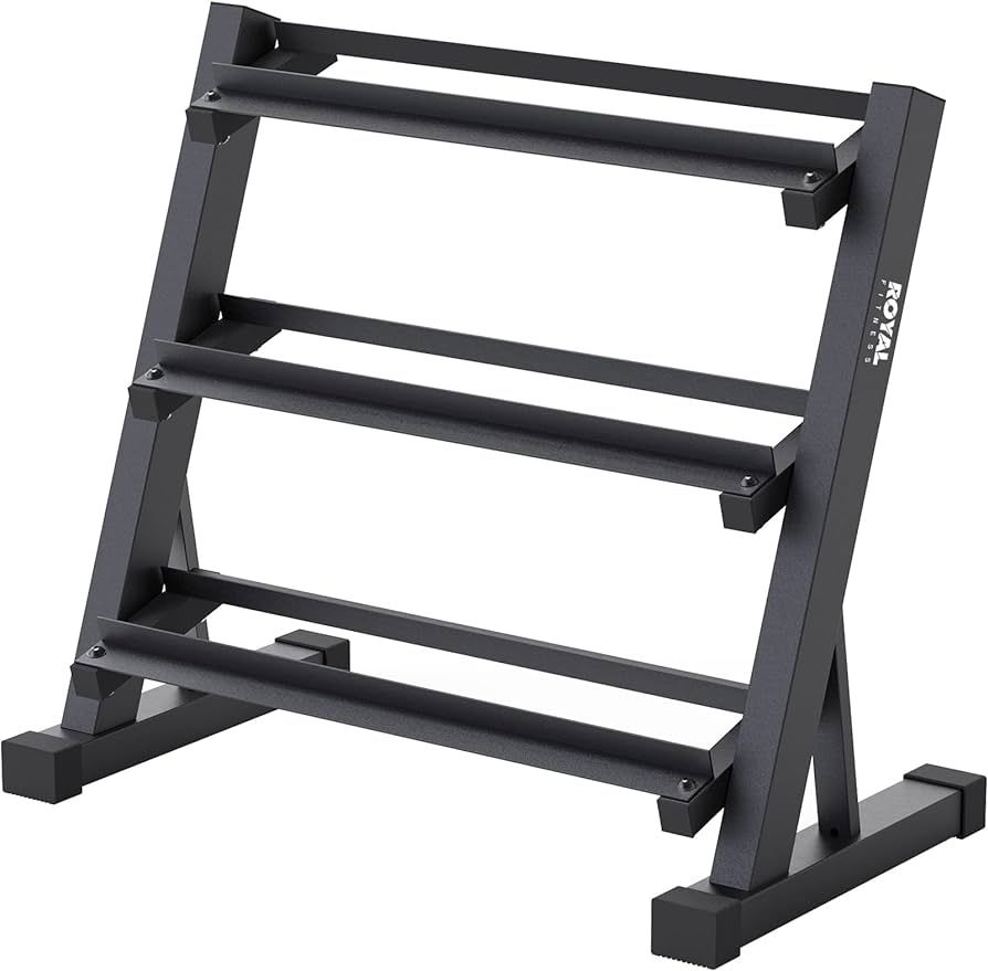 Royal Fitness 3 Tier Dumbbell Weight Rack Heavy Duty, Home Gym Dumbbell Storage Stand Holder, Bla... | Amazon (US)