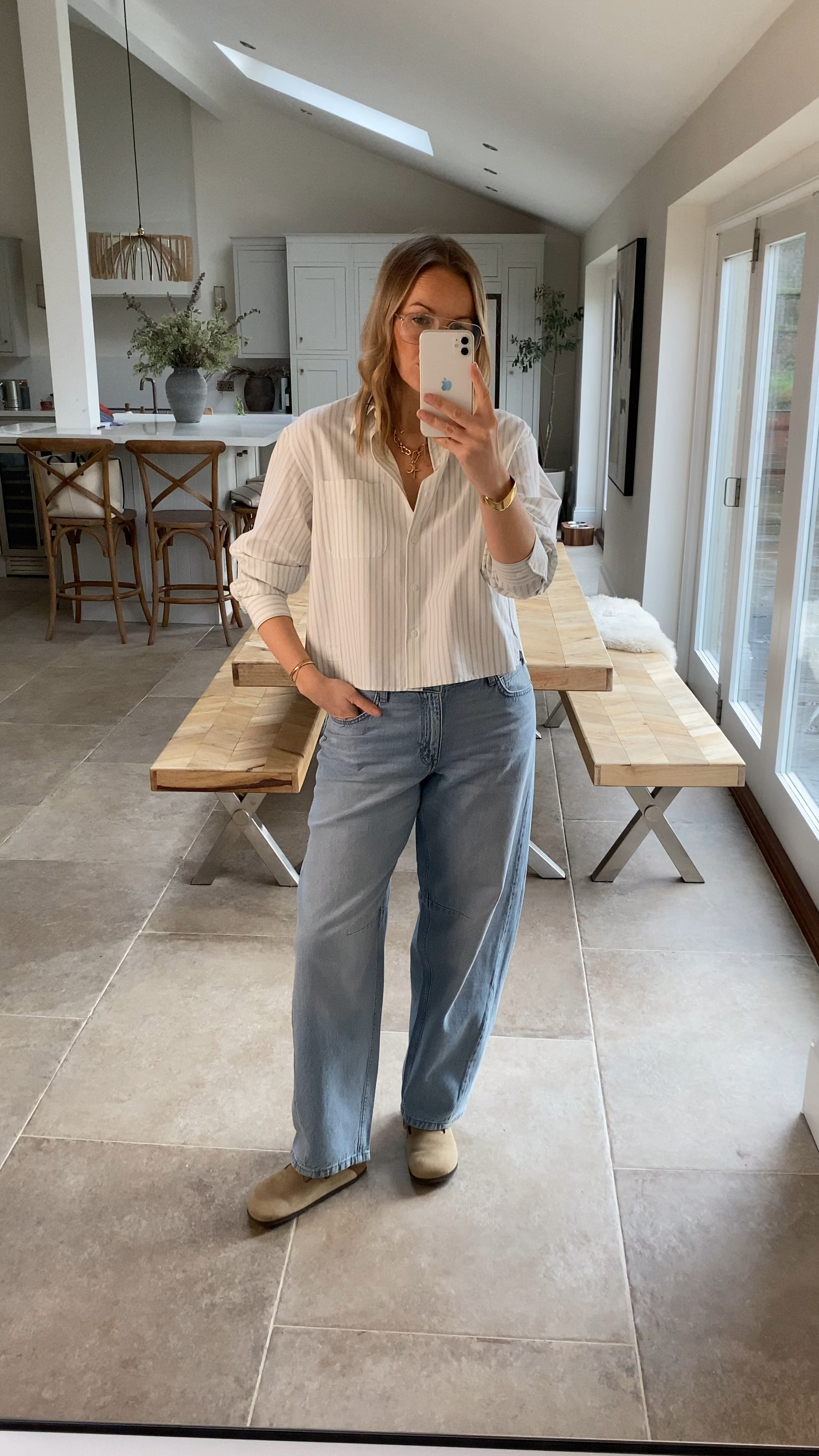 God this shirt is good value! It’s a beautiful weighty fabric, looks premium - it’s well finished and is the perfect cut to pair with all the wider leg silhouettes about this season . It also doesn’t crease easily - a great office option coming in white and blue also - but I like it relaxed too - this will benefit your spring wardrobe , it feels modern and definitely has the feel good I look for. 
It will look great come summer worn open over a little vest - maybe some city shorts or a white wide leg… dreaming of that ☀️ now! 

The jeans I love on a personal level - a slouchy , soft cotton denim , gentle barrel shape and long wider cut . They are more of a mid - high rise - a lovely effortless vibe with a flip flop and premium T and as ever offer great value. 

Wearing a medium in the shirt for a loose fit and U.K. 14 , 42 in the jeans 
Large in the sweater 

#LTKFashionMonth #LTKuk #LTKspring