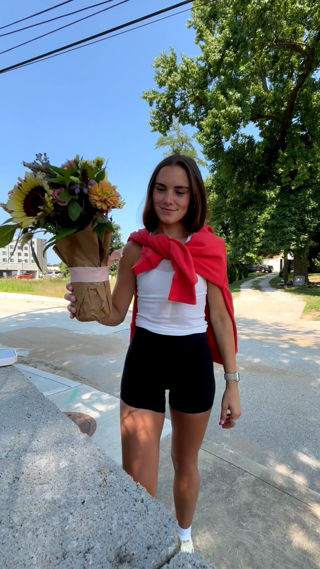 small in top, 2 in shorts, small in sweatshirt !! (Sweatshirt is in the color cherry red) 

#LTKActive #LTKautumn #LTKStyleTip