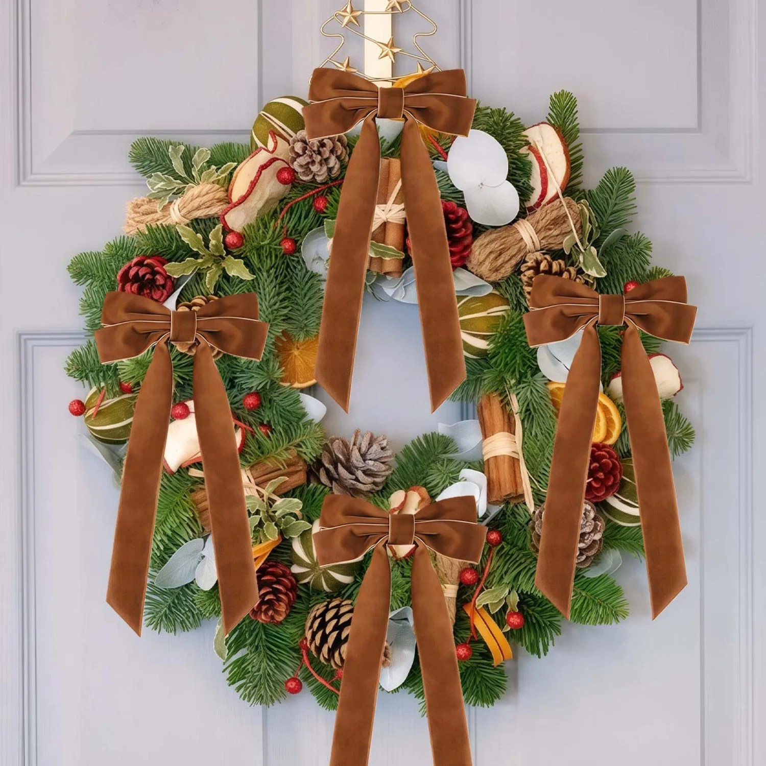 15 Pcs Christmas Bow Ornament 4 X 7 Inch Xmas Tree Ribbon Hanging Bows Christmas Wedding Aisle Decorations For Xmas Wreath Party Garland Decoration Ho | Wayfair North America