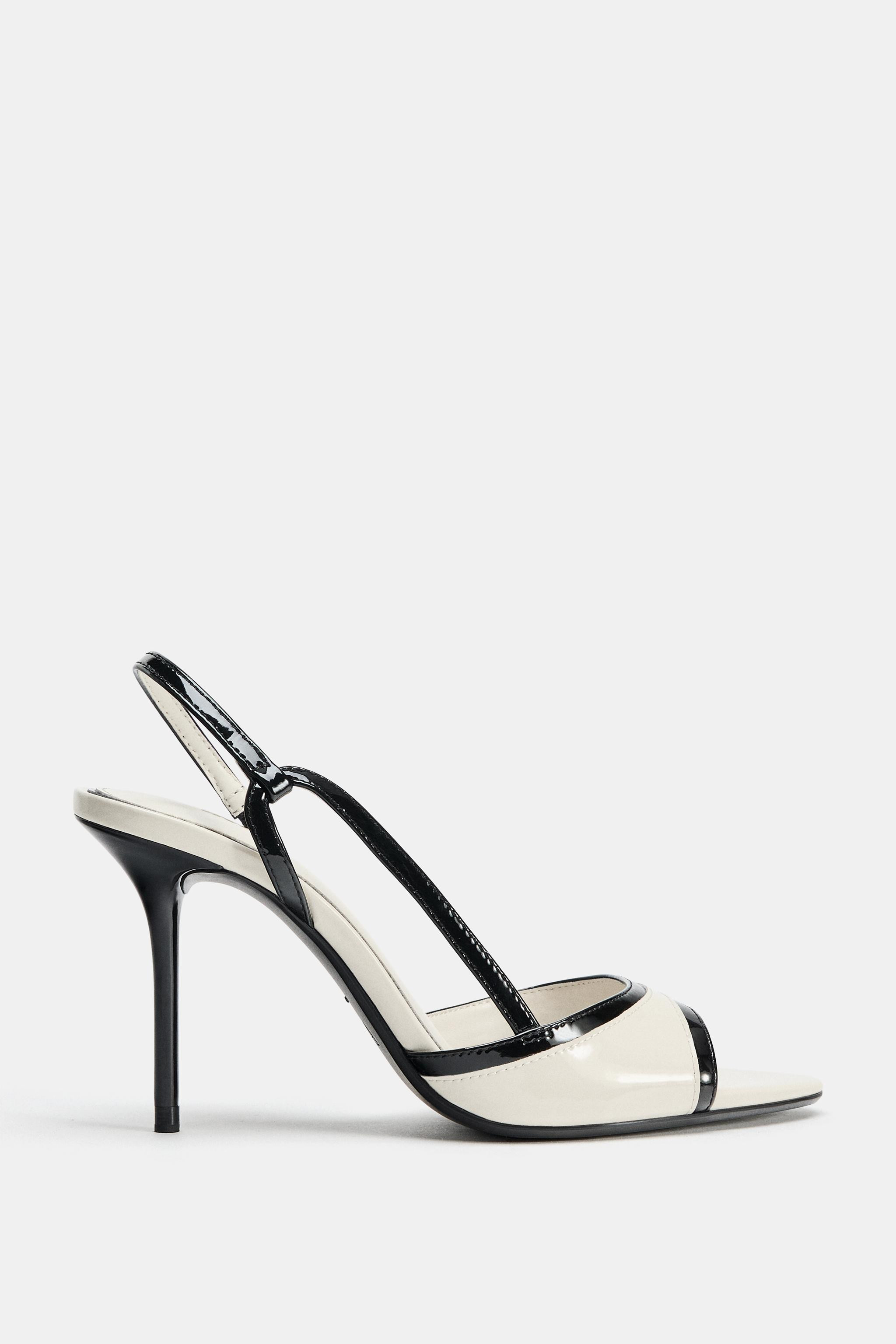 PATENT FINISH HEELED SANDALS | Zara US