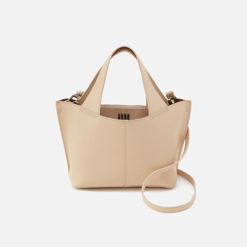 Vida Small Tote in Micro Pebbled Leather - Almond | HOBO Bags