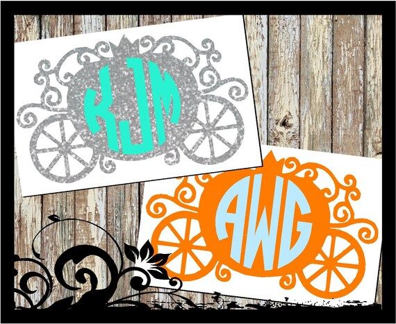Personalized Princess Carriage Monogrammed Sticker Vinyl Decals - Princess Carriage Personalized Mon | Etsy (US)