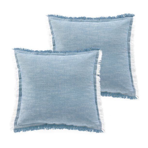 Better Homes & Gardens, Blue Throw Pillows, Square, 20"x20", Blue, 2 Pack - Walmart.com | Walmart (US)