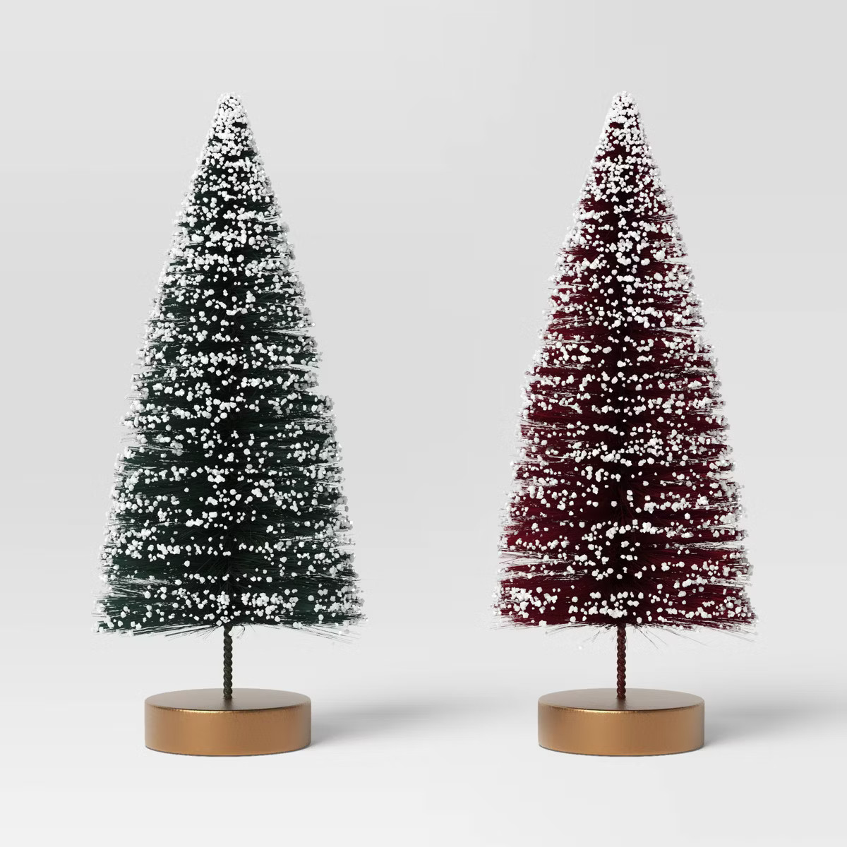 2pc 6" Sisal Bottle Brush Tree Christmas Figurine Set - Wondershop™ | Target