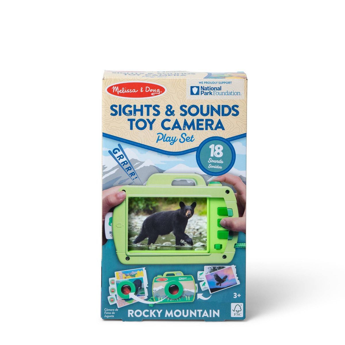 Melissa & Doug Rocky Mountain National Park Sights and Sounds Wooden Toy Camera Play Set | Target