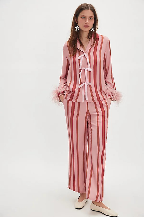 Sleeper L'ensemble de pyjama rayé The Bow en Pink Stripe, pour femme taille: XS chez Free People | Free People FR