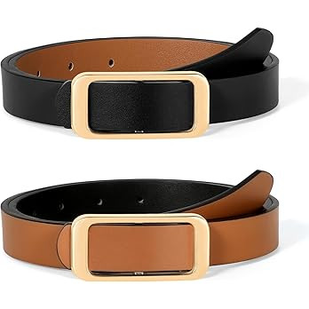 SUOSDEY Women Reversible Leather Belts for Jeans Pants Dresses Ladies Fashion Belts with Gold Buc... | Amazon (US)