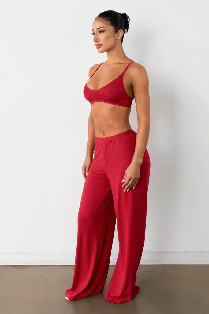 Vitality Float Rib Boxer Pant - Crimson | Vitality