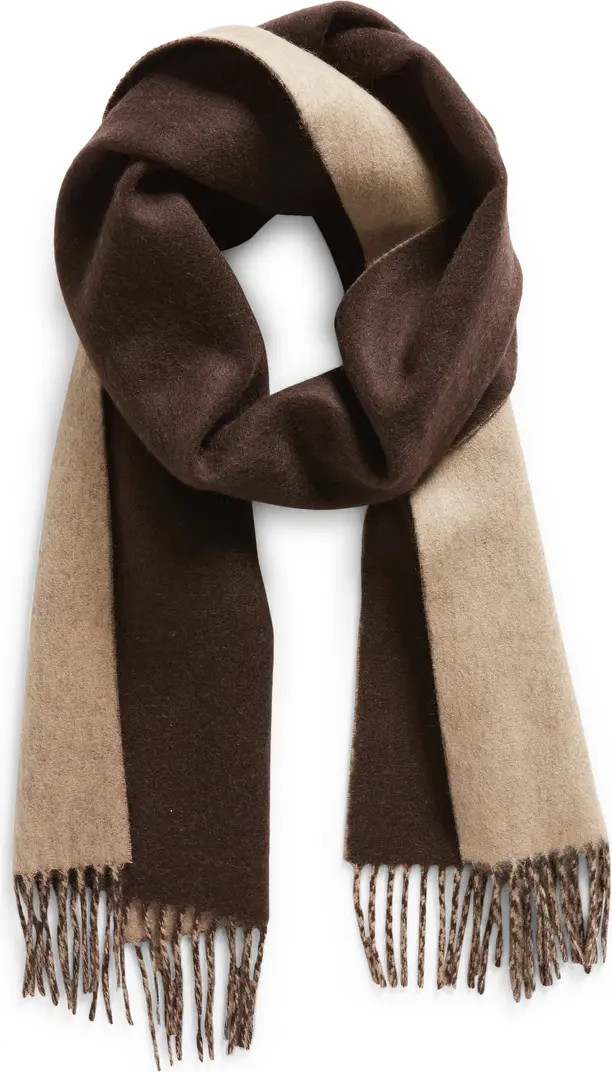Two Tone Cashmere & Wool Fringe Scarf | Nordstrom