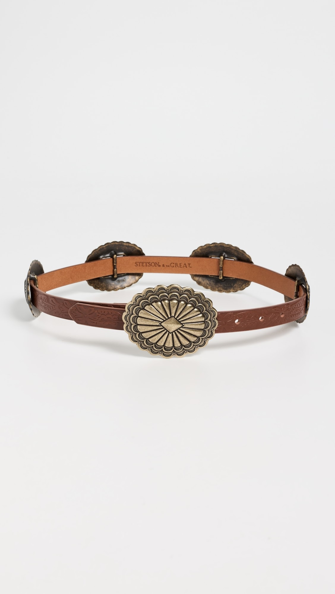 The Tooled Leather Concho Belt | Shopbop