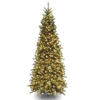 National Tree Company 10 ft. Tiffany Fir Slim Tree with Clear Lights TFSLH-100LO - The Home Depot | The Home Depot