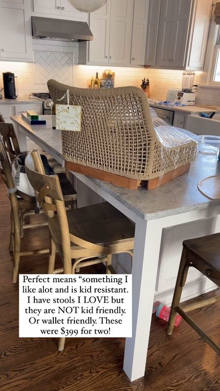 LOVING these barstools! They always sell out fast so grab them while you can! Will show you them in detail once I assemble. They are only $399 for 2!
.
.
Coastal decor
Coastal kitchen
Counter stools
Southern kitchen
Kitchen decor
Traditional kitchen 

#LTKhome #LTKVideo