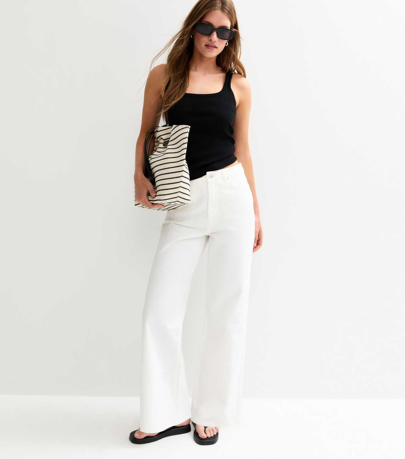 White Adalae Wide Leg Jeans | New Look | New Look (UK)