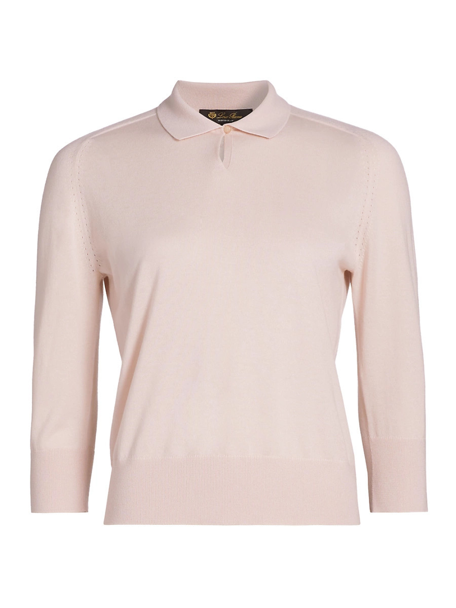Women's Neo Piuma Cashmere Polo Shirt - Soft Pinkish - Size 4 | Saks Fifth Avenue