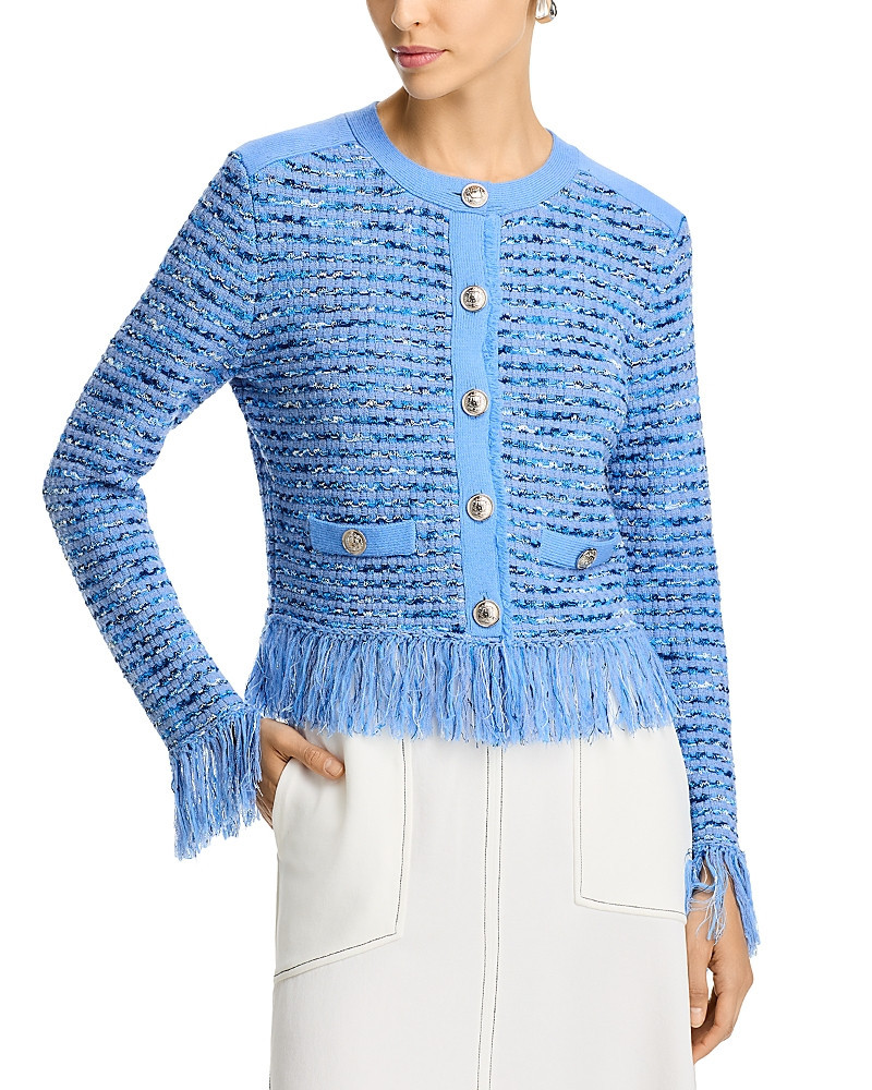 Milly Fringe Trim Cardigan Jacket | Bloomingdale's (US)